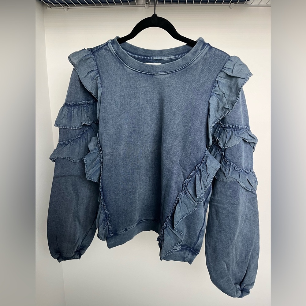 Tularosa Blue Ruffle Top